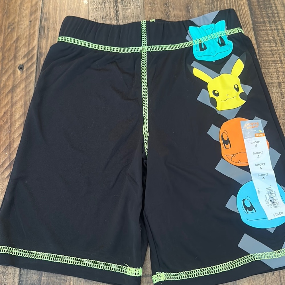 JUMPING BEANS POKÉMON ACTIVE SHORTS: BLACK: NEW WITH TAGS: SIZE 4